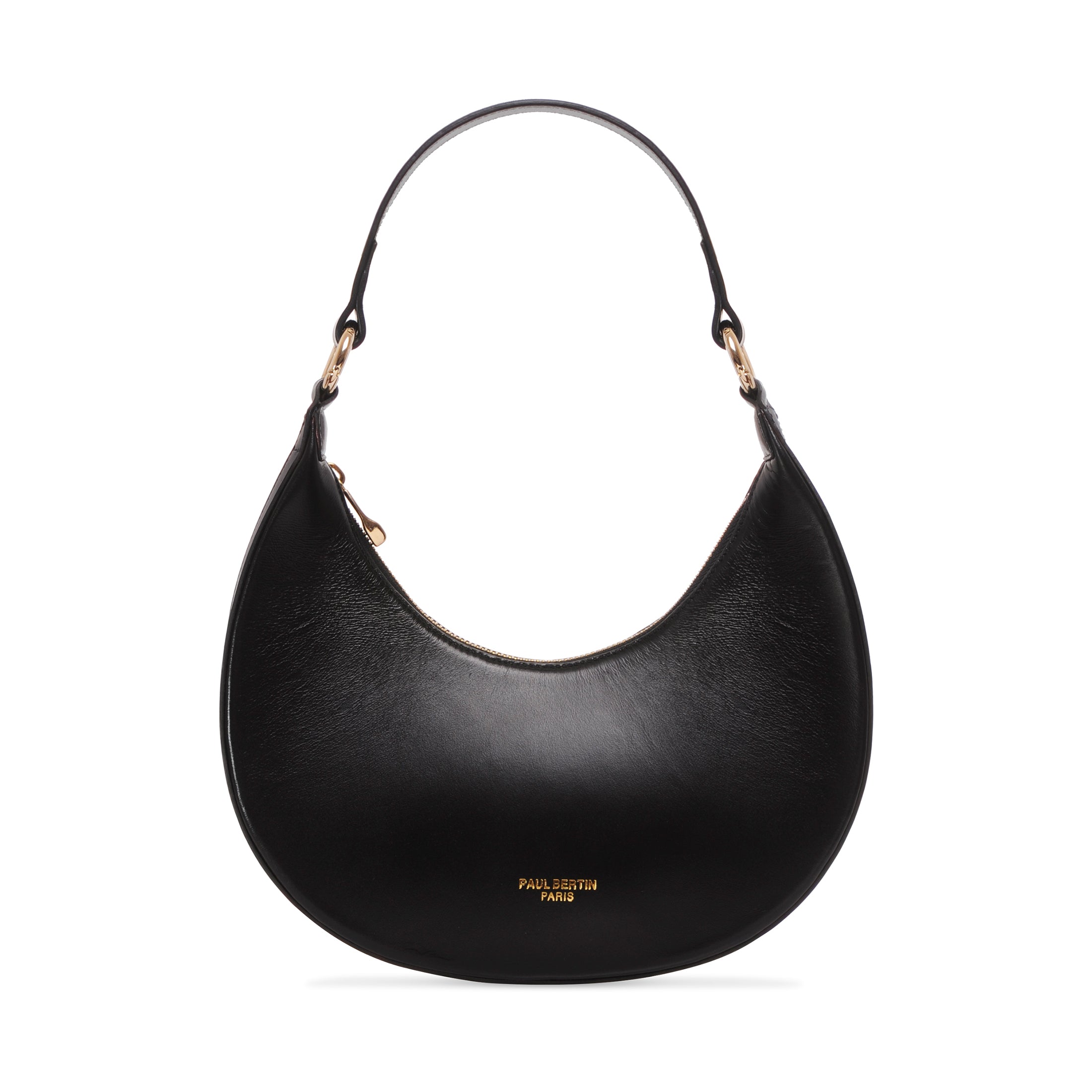 Moon - Black leather half-moon bag for women - Paul Bertin Paris