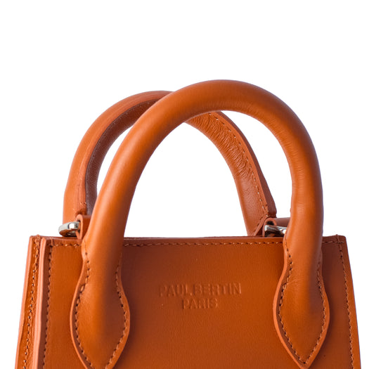 Ernest - Mini sac en cuir orange , porte téléphone - Paul Bertin Paris