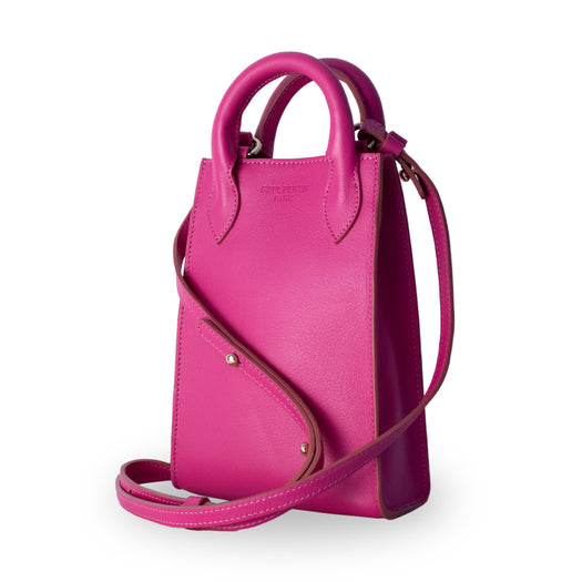 Ernest - Mini sac en cuir fuchsia, porte téléphone - Paul Bertin Paris