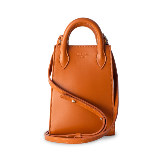 Ernest - Mini sac en cuir orange , porte téléphone - Paul Bertin Paris