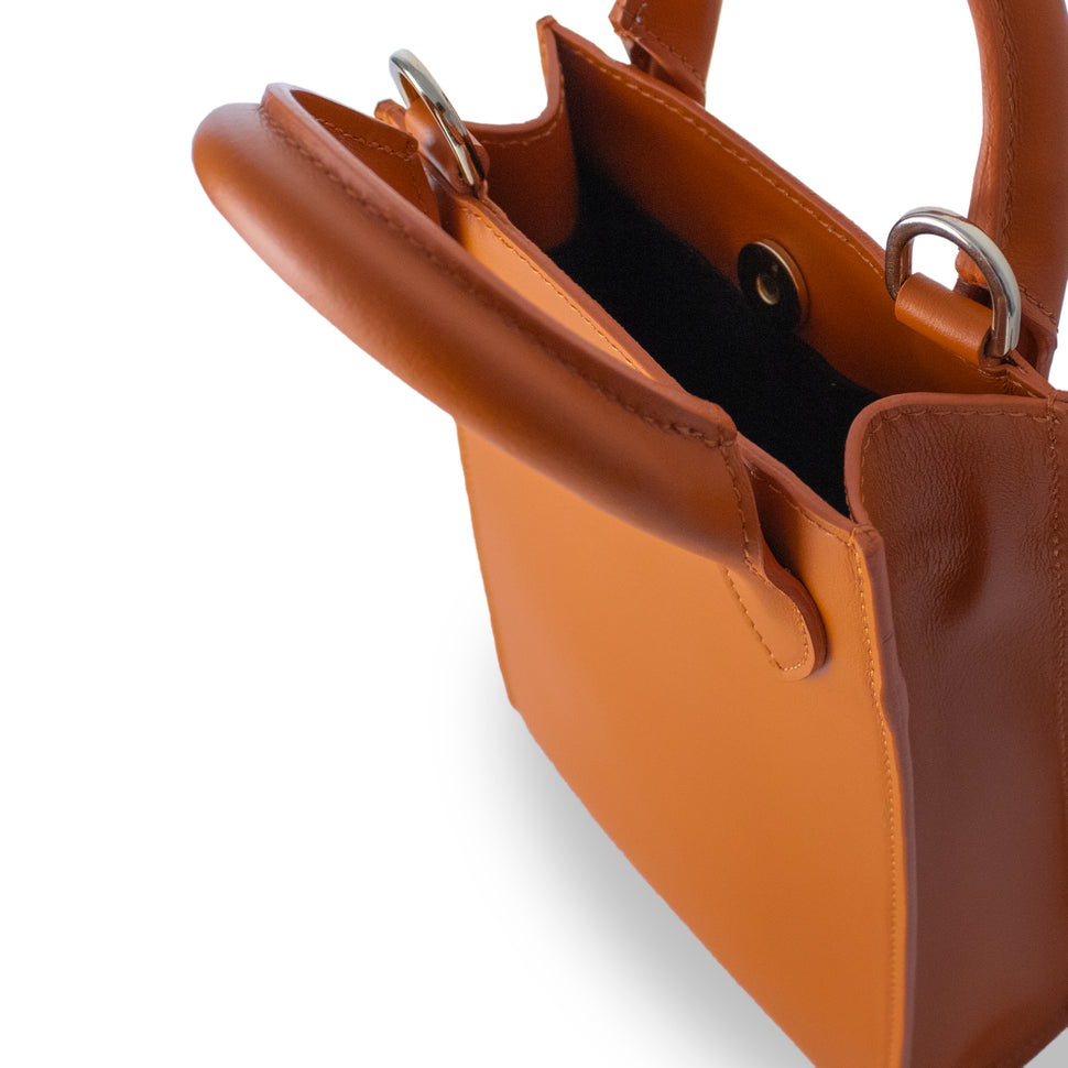 Ernest - Mini sac en cuir orange , porte téléphone - Paul Bertin Paris