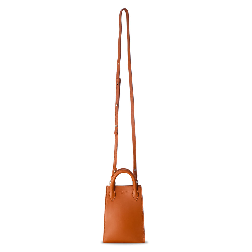 Ernest - Mini sac en cuir orange , porte téléphone - Paul Bertin Paris