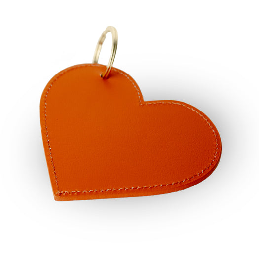 coeur en cuir orange